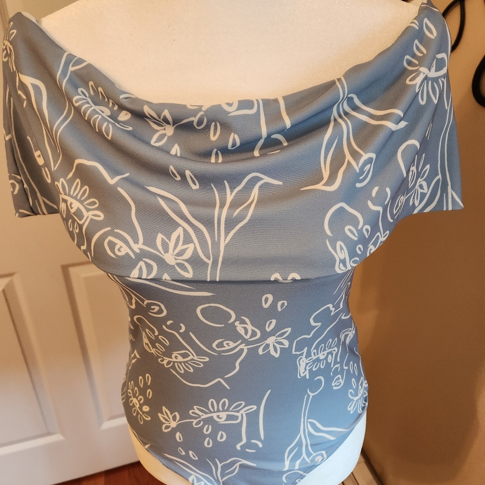 Off the shoulder bodysuit by Christina Martinez from Nordstroms.